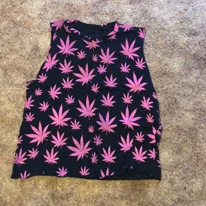 Pink Weed cropped tank